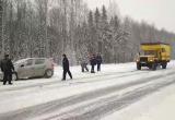 Вологодские полицейские помогли автомобилистке вытащить машину из кювета (ФОТО)