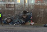 Пьяный лихач перевернулся на Окружном шоссе в Вологде (ФОТО) 