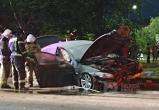 Опубликовано видео жуткого ДТП: на Вологодчине на ходу загорелся автомобиль BMW