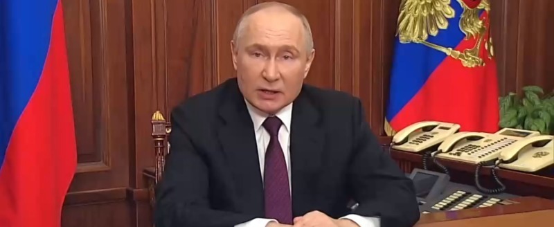 скриншот видео обращения Владимира Путина