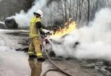 Грузовик со льном вспыхнул на трассе в Вологодской области