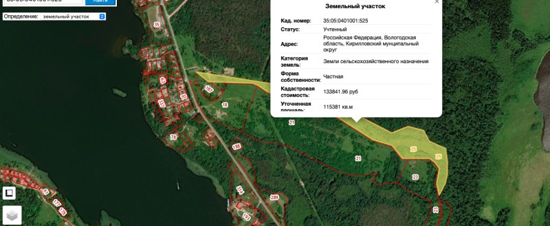 Фото: публичная кадастровая карта