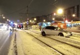 В Череповце иномарка покалечила пешехода и остановила движение трамваев (ФОТО) 