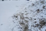 Пассажиров высаживают в сугробы грязного снега