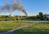 В Вологде горит здание речного вокзала на Советском проспекте