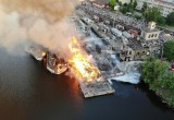 Брошенный речной вокзал в Вологде потушен, но сгорели еще несколько пришвартованных судов 