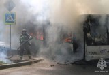 В Вологде на улице Ловенецкого загорелся автобус № 7
